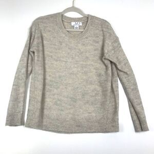 MAGASCHONI Crewneck Knit Sweater Mohair Wool Blend  Cream Minimalist Winter Sm